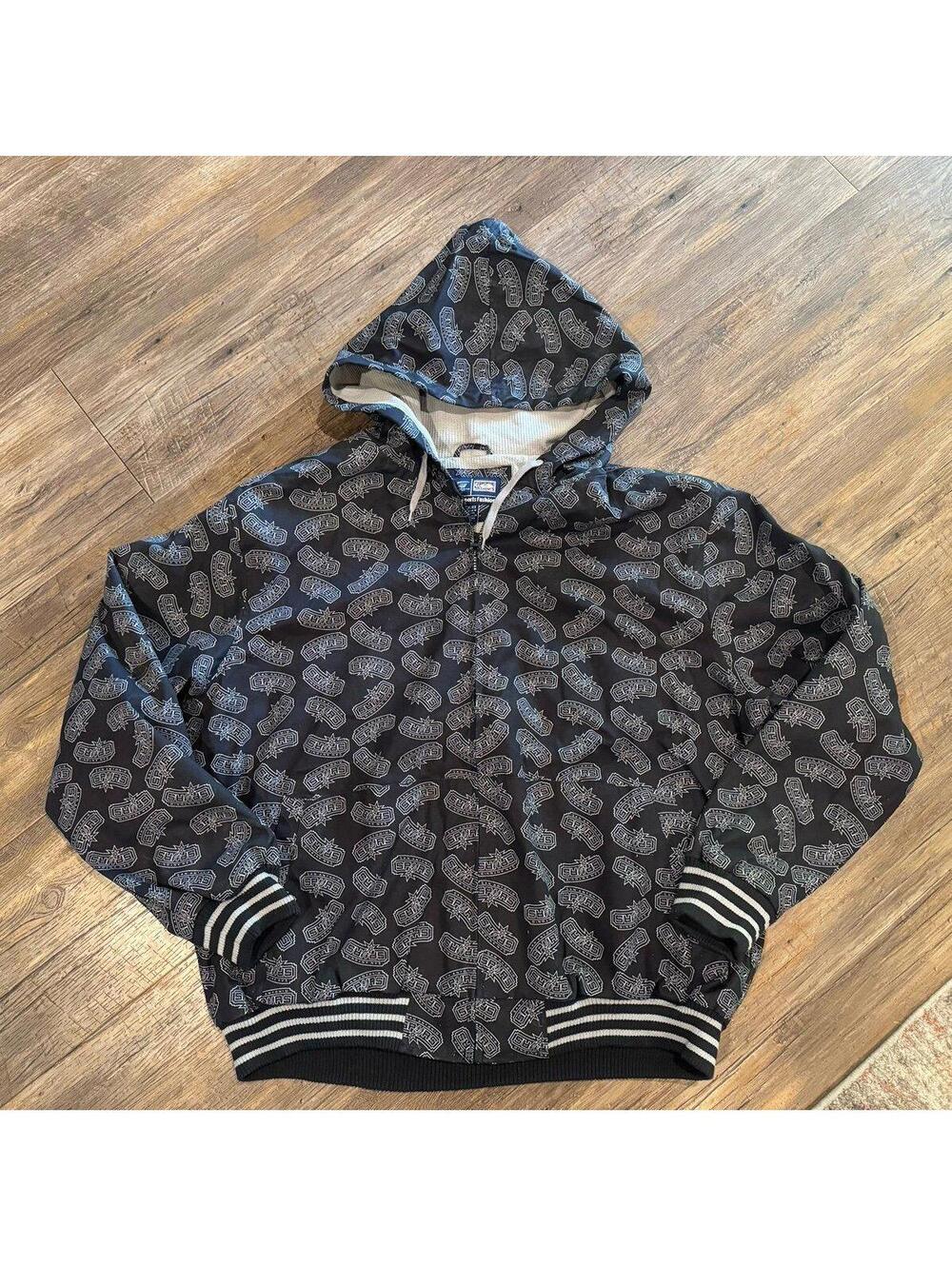 NBA Carl Banks San Antonio Spurs Logo Print Hooded Jacket Sz XL NWOT